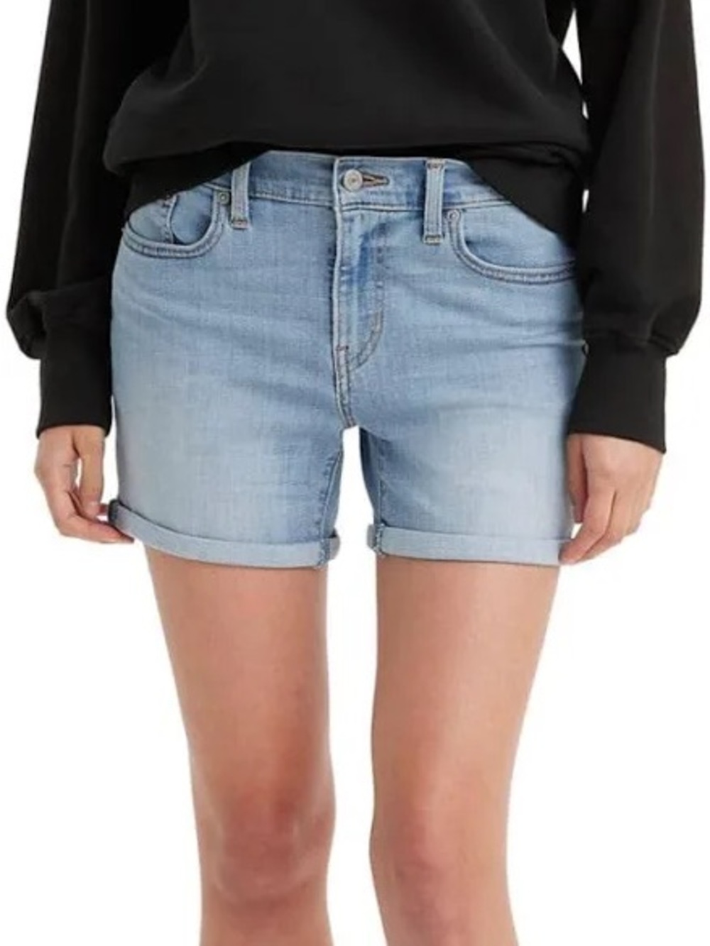 Levi's Light Mid Length Roll-Cuff Denim Shorts